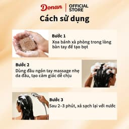 (Chính Hãng) Xà phòng Donan gội thảo dược 90g -  ngăn rụng tóc, kích thích mọc tóc , phục hồi tóc hư, giúp tóc dày 9
