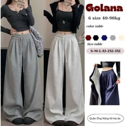< Rẻ Vô Địch > Quần Suông Nỉ Nữ Màu Trơn Basic Dáng Rộng,Quần Nỉ da cá Cao Cấp Hottrend 1