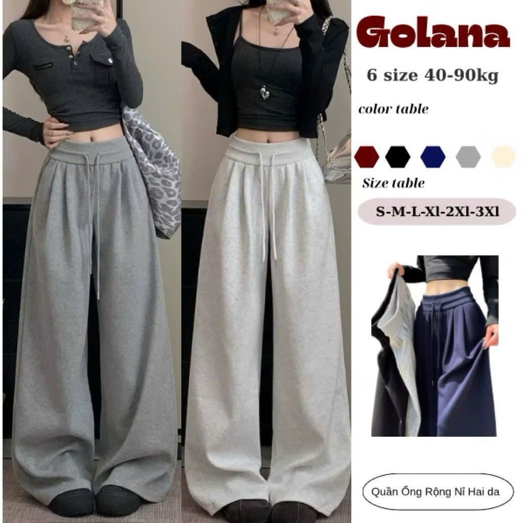 < Rẻ Vô Địch > Quần Suông Nỉ Nữ Màu Trơn Basic Dáng Rộng,Quần Nỉ da cá Cao Cấp Hottrend