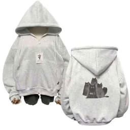 Áo Khoác Hoodie Zip - Áo khoác nỉ Chất Nỉ Bông Cao Cấp  Nam Nữ Mẫu Hót -hình mèo Bóng đêm sau lưng 4