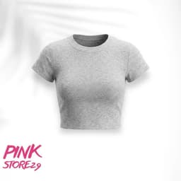 ( Free size 28 - 43kg ) Áo Croptop Nữ Cổ Tròn Tay Ngắn Kiểu Dáng Basic  -áo croptop trơn. 5