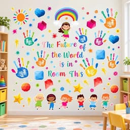 Decal Dán Tường Trí Anh Trang Trí Lớp Học Tiếng Anh, Phòng Bé Mầm Non, Cầu Vồng, Cây Yêu Thương, 6 Mẫu (N033) 7