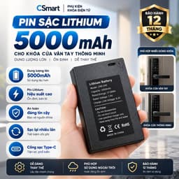 Pin Sạc Lithium 4200mAh 5000mAh Cho Khóa Điện Tử Vân Tay Thông Minh, Pin Thay Thế Khóa Cửa – Bảo Hành 12 Tháng 1