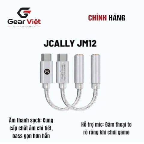 [Gear việt] Dongle DAC JCALLY JM12 | Chip KT02H20 | Hỗ trợ đàm thoại | Cáp chuyển đổi âm thanh | Dongle