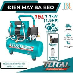 Máy nén khí không dầu 15L/1100W Total TCS1110152T-TCS1110062T 1