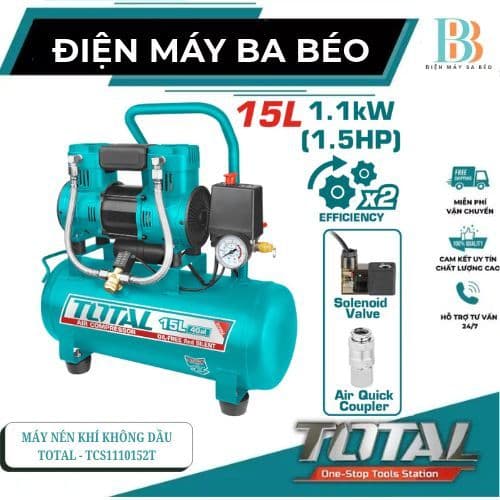 Máy nén khí không dầu 15L/1100W Total TCS1110152T-TCS1110062T