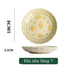 Bộ Bát Đĩa Gốm Sứ Họa Tiết Hoa Cúc Vàng - Hàng Loại 1 - Tượng Trưng cho sự trường thọ, phú quý và may mắn 7