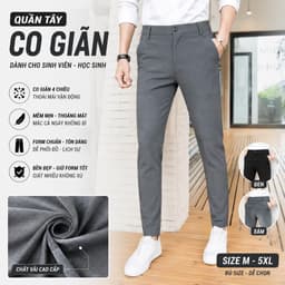 Quần Tây Nam Co Giãn 4 Chiều Urban Flex Form Slimfit Chuẩn Mặc Đi Học, Đi Làm Chất Liệu Cotton 2