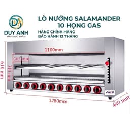 Lò nướng salamander 4-6-8-10 họng inox 304 chạy gas, lý tưởng cho nhà hàng, khách sạn nướng hải sản, thịt, sườn. 2