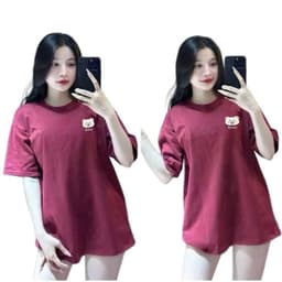 [ Áo Thun MỎNG ] Áo thun cotton nữ Bình Dân cổ tròn vải mỏng nhẹ form rộng unisex -cáo thêu xinh -thuhoai009 1
