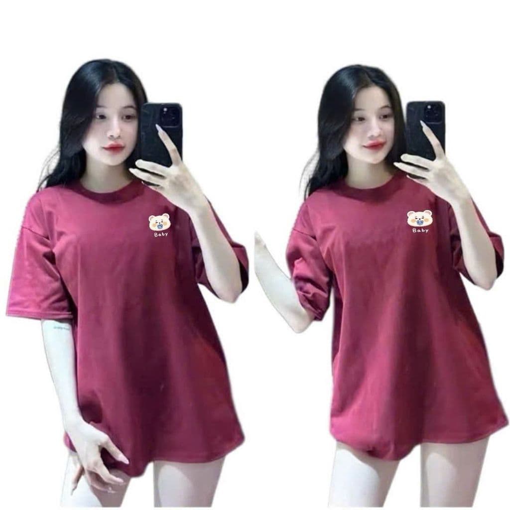 [ Áo Thun MỎNG ] Áo thun cotton nữ Bình Dân cổ tròn vải mỏng nhẹ form rộng unisex -cáo thêu xinh -thuhoai009