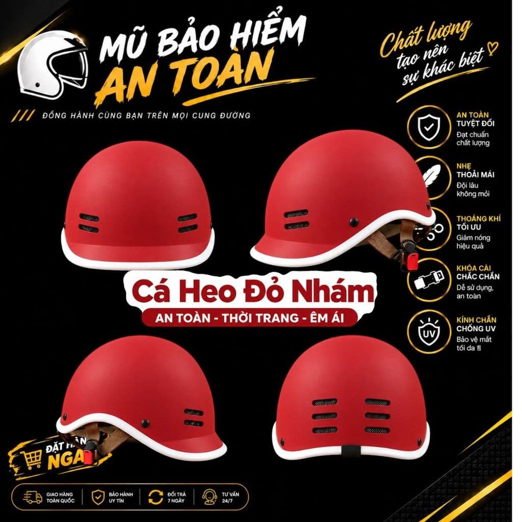 [ĐẠT CHUẨN AN TOÀN] Combo 2 Mũ Bảo Hiểm Cá Heo Nửa Đầu Nam Nữ Thời Trang Dành Cho Bạn Thân Người Yêu Nhiều Màu