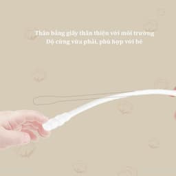 Tăm Bông Cho Bé Sơ Sinh MISUTA, Hộp 400 Que Bông Tự Nhiên An Toàn - Timikid 3