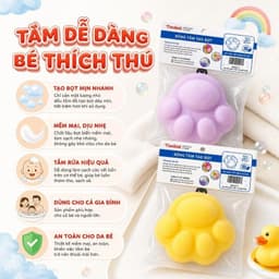 Bông Tắm Tạo Bọt Cho Bé, Mút Tắm Bọt Biển Mềm Mại, An Toàn Cho Da Bé - Timikid 3