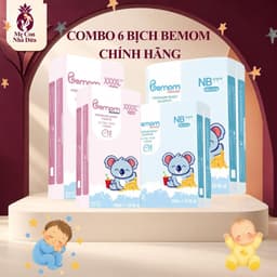 Combo 6 bịch siêu rẻ bỉm Hàn quốc Bemom SUMMER Cam Kết Chính Hãng mỏng mềm, thấm hút tốt đủ size 1