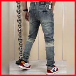 JEAN NAM DENIM,CHẤT JEAN MỀM CÔ GIÃN NHẸ,HỌA TIẾT CHỮ IN NỔI TẠO ĐIỂM NHẤN QJ-5096 VIC 5