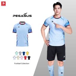 [Chính hãng JustPlay có in sau lưng] Quần áo bóng đá,đồ đá banh Pegasus màu xanh YA Chất vải CSM cao cấp 4