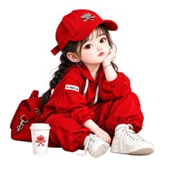 [Hỏa Tốc] Decal Dán Xe Ô Tô Hình Bé Gái Đội Nắp Đỏ Uống Cà Phê Siêu Cưng, Chống Thấm Nước, Bền Đẹp 7