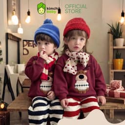 [10-29KG] Áo Nỉ Giáng Sinh Cho Bé Kimchibaby Vải Nỉ 2 Da Cao Cấp Dày Mịn Ấm, Áo Sweater Thu Đông Họa Tiết Noel AN602 6