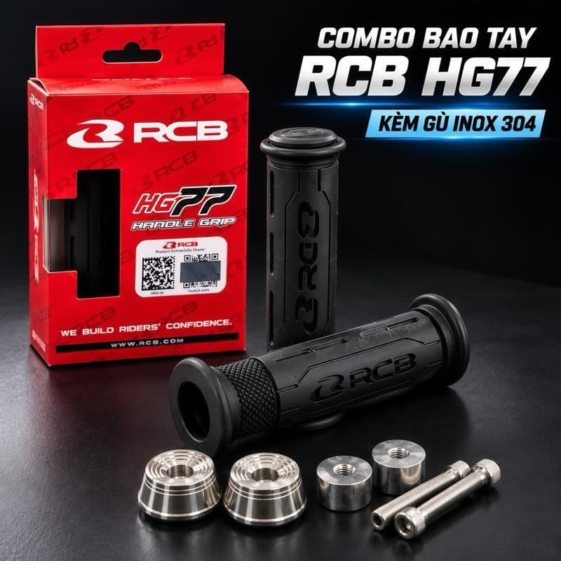 Combo Bao Tay RCB HG77 Kèm Gù Inox 304 cho Xe Máy - Phụ Kiện Chất Lượng Cao