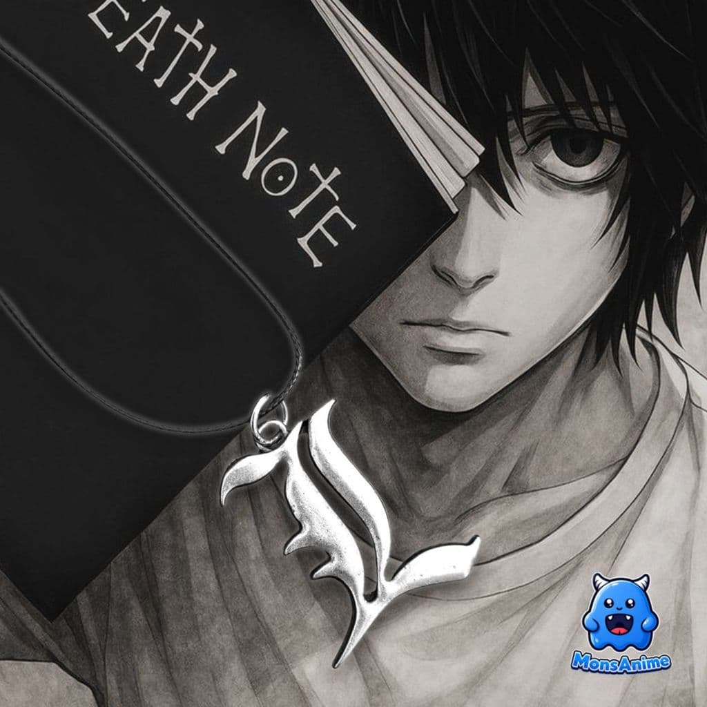Dây Chuyền Mặt Chữ L Death Note - Vòng Cổ Kim Loại Màu Bạc Anime Unisex Quà Tặng Fan