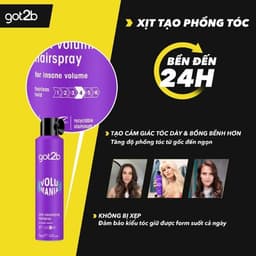 Xịt Giữ Nếp Tóc & Tạo Phòng Tóc Got2b Glued Blasting Freeze/Volumizing Hairspray 300ml 8