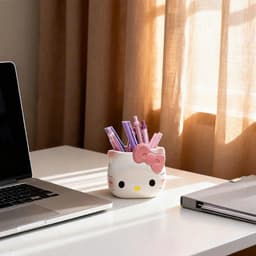 Ống đựnġ Bút Để Bàn Hình Hello Kitty Nơ Siêu Dễ Thương Tiện Dụng VOICON-[DA66] 9