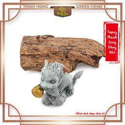 Thanh long dâng bảo đá sa thạch ST.PVN2665 - Tượng deco, trang trí tiểu cảnh, bán cạn, terrarium 8