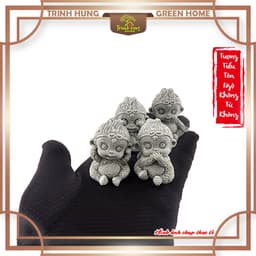 Bộ tiểu Tôn Ngộ Không tứ không đá sa thạch ST.PVN2677 - Tượng deco, trang trí tiểu cảnh, bán cạn, terrarium 4