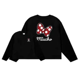Áo thun tay dài Form Boxy ,áo phông cổ tròn in hình Mickey 2 mặt chất cotton dày dặn nam nữ mặc được phong cách Hàn 5