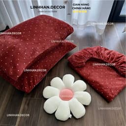 Bộ ga gối nỉ nhung sữa 3 món cao cấp, dày dặn ấm áp, không rụng lông, họa tiết dễ thương, dùng mùa đông 2026 1