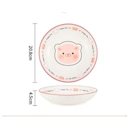 Set Bát Đĩa 8 MónChất Liệu  Gốm Sứ họa tiết Heo Hồng - Set Quà Tặng ý nghĩa cho bé yêu 4
