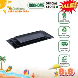 Combo Đĩa Chữ Nhật Vân Gỗ Việt Nhật Đĩa Nhựa 1184/5/6, Khay Đựng Thức Ăn Bánh Kẹo Đẹp - TADAHOME 1