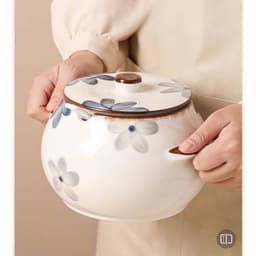 Hũ Sứ Đựng Mỡ Liễn Đựng Gia Vị 1200ml Có Tai Cầm Tiện Lợi Kiểu Vỏ Sò Chất Liệu Gốm Sứ An Toàn Cho Sức Khỏe VOICON-[DA72] 4