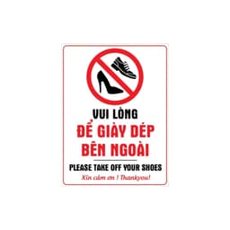 [Hỏa Tốc] Bảng Decal "Vui Lòng Để Giày Dép Bên Ngoài - Please Take Off Your Shoes" Chống Thấm Nước, Bền Đẹp 8