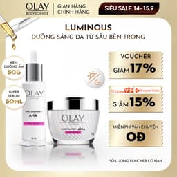 [KOL] [OLAY] Combo Kem Dưỡng 50g + Siêu Tinh Chất Ngừa Lão Hóa OLAY Luminous Niacinamide Kết Hợp AHA 30ml 1