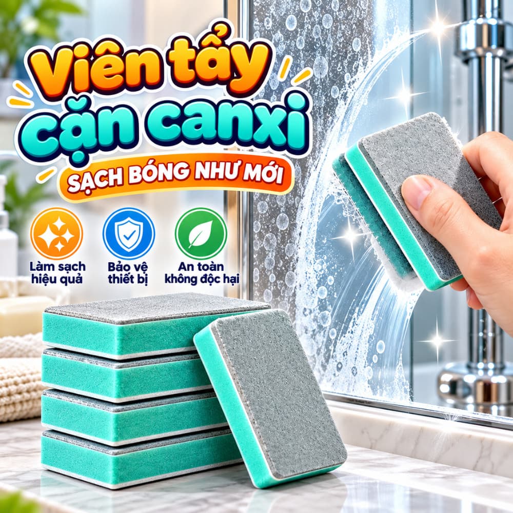 COMBO Cục Tẩy Cặn Canxi Thông Minh Vệ Sinh Kính, Bể Cá Xử Lí Cặn Canxi Bám Kính Nhanh Chóng Hiệu Quả