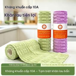 🧽 KHĂN LAU BẾP NHUNG SỢI TRE 20 MIẾNG – MỀM MỊN, THẤM HÚT TỐT 🧽  1