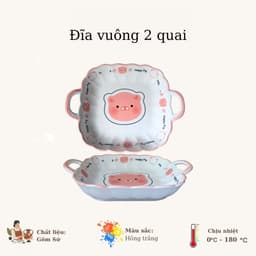 BÁN LẺ BÁT ĐĨA HEO HỒNG , SET BÁT CHÉN ĐĨA HEO XINH XẮN 7