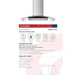 Hút mùi Canzy CZ H1470KC |70CM | H1490KC-90CM máy hút khói nhà bếp 8