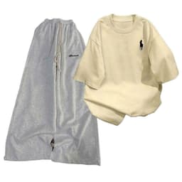 < Rẻ Vô Địch > Sét đồ quần dài da cá Xám đậm chữ kí + mix áo phông Thêu ngựa hót trend trẻ trung PUER -thoitrang96 3