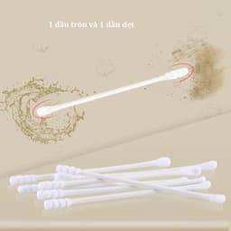 Tăm Bông Cho Bé Sơ Sinh MISUTA, Hộp 400 Que Bông Tự Nhiên An Toàn - Timikid 5