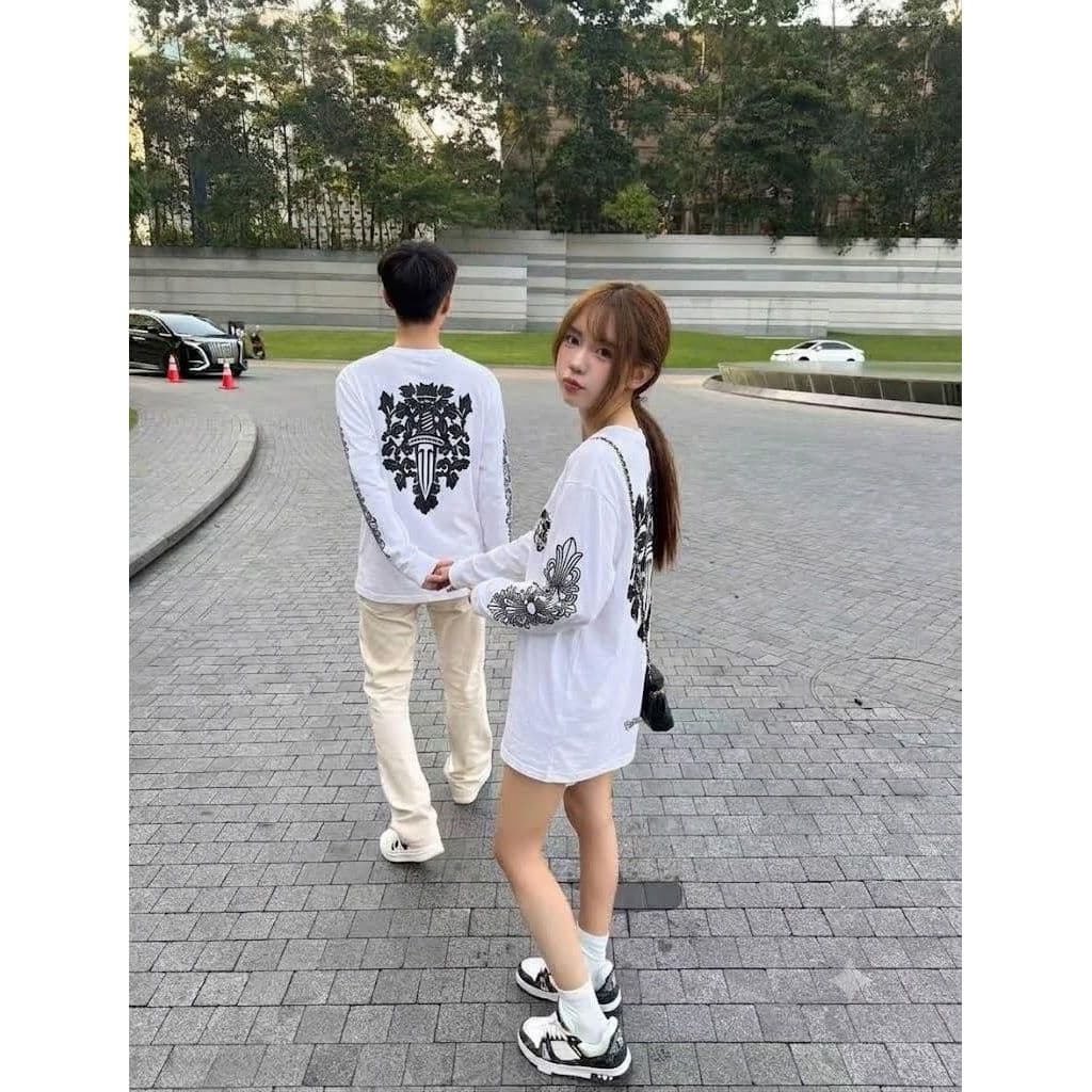 Áo thun phông dài tay KIẾM Đen thánh giá thập tự CHOICE HEARTS l66 nam nữ boxy long tee form rộng  cross dagger  AM117