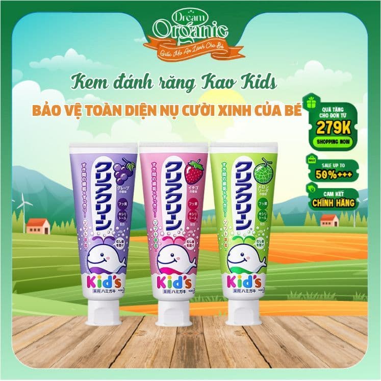 [NHẬT BẢN] Kem Đánh Răng Kao Kids Cho Bé - 70g