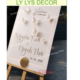 Bảng Cổng Cưới In Họa Tiết 3D Bảng Đón Khách Bảng Welcome Đám Cưới Bảng Dạm Ngõ LY LYS DECOR 5