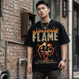 Áo Thun Form Big Boxy '' VEQISTU FLAME '' Cotton 100% Local Brand Unisex Cổ Tròn 2
