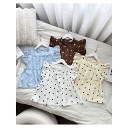 Áo Kiểu Nữ Cổ Bèo Cánh Tiên Viền Tầng Vải Gió Nhăn Babydoll 2