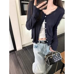 Áo Khoác Cardigan Nữ Mỏng Tay Dài Cài Cúc Viền Ren, Áo Chống Nắng Đi Học Đi Chơi Ulzzang Hàn Quốc Hot Trend 8