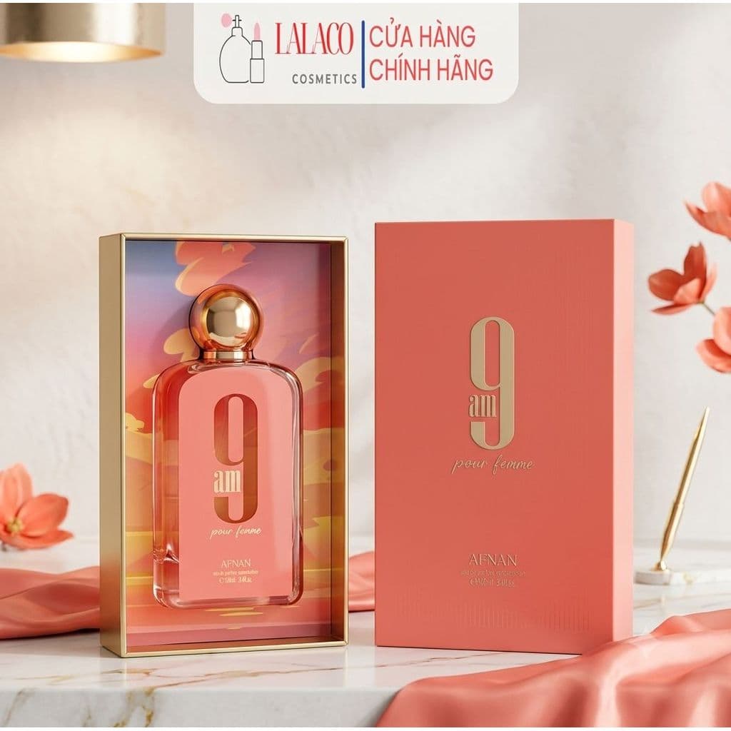 Nước Hoa Afnan 9AM Pour Femme EDP 100ml - Hương Hoa Quả Ngọt Ngào, Thanh Lịch Cho Nữ