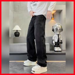 JEAN NAM ỐNG RỘNG,FORM SUÔNG THỜI TRANG,MÀU ĐEN DỄ PHỐI,MẶC LÊN CỰC CÁ TÍNH QJ-9867 VIC 3
